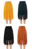 Women's High-Waisted Lace Hollow Above-Knee Skirt