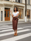 Skirt Midi Wrap Side Tie Detail Urban Casual Scene