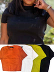 Simple Crew Neck Short Sleeve Knit Top