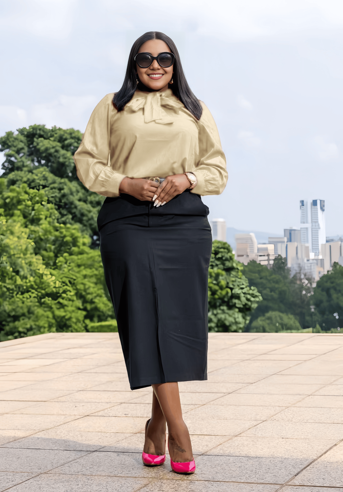 Shirt Women's Long Sleeve Bow Tie Chic Casual