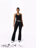 Women Active 2 Piece Set Contrast Trim Crossover Waist For Gym Daily Outing