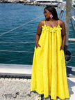 Spaghetti Strap Maxi Dress Floral Applique