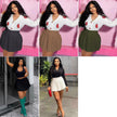 Pleated mini skirt with high waist and gathered waistband, youthful style