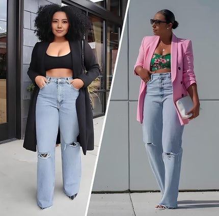 Jeans High Waist Cut-Out Chic Casual