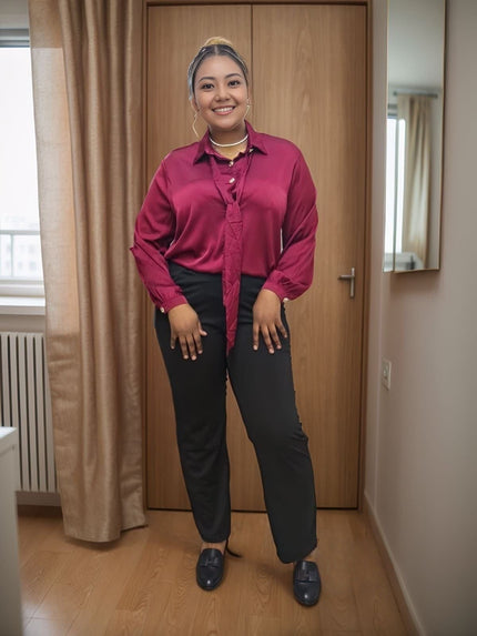 Women's Long Sleeve Bow Tie Blouse
