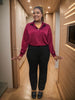 Women's Long Sleeve Bow Tie Blouse