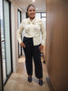 Women's Long Sleeve Blouse with Front Tie Detail