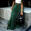 High-Waisted Pleated Midi Skirt