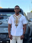 Men's traditional embroidered short sleeve dashiki top - view 1