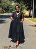Plus size sleeveless V-neck midi dress with gold detail in two neutral shades, FashionPrice South African women's apparel - view 3