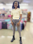 Women's Short-Sleeve Cable Knit Polo Sweater with classic textured pattern