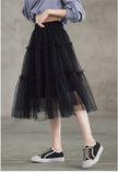Mid-Length Layered Tulle Skirt