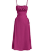 Suspenders dress with drawstrings on both sides