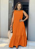 Sleeveless Maxi Dress with Ruffled Hemline for Casual and Social Occasions