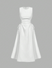 Sleeveless Midi Dress with Side Ruching and Tie Detail