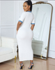 Women's Slim Fit Short Sleeve Polo Collar Dress with Button Decoration and Pocket Details
