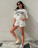 Michigan Letter Print Oversized T-Shirt and Shorts Set