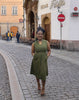 Women's Sleeveless Midi Dress with Buttoned Utility Pockets