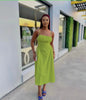 Spaghetti Strap Ruched Bodice Dress with Side Drawstrings