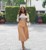 Mid-Waist Pleated A-Line Skirt