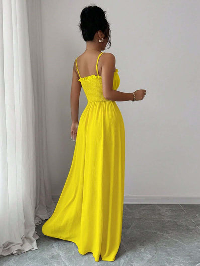 Elegant Pleated Maxi Dress for Events