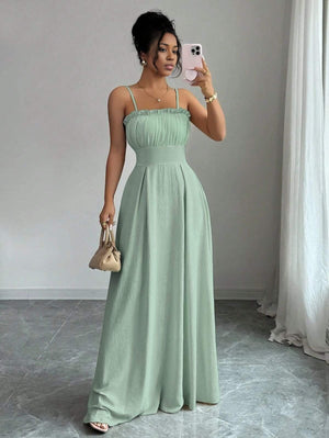 Elegant Pleated Maxi Dress for Events