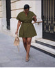 Fashion V-neck A-line Short Dress
