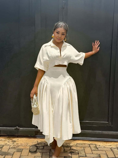 Twin Set Asymmetrical Skirt Midi Dress