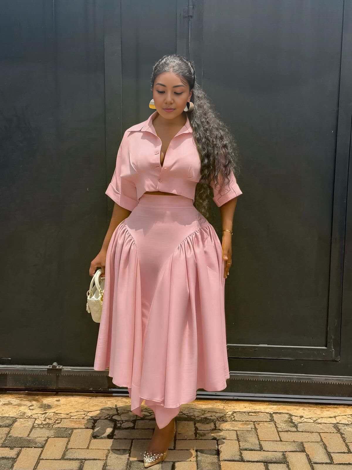 Twin Set Asymmetrical Skirt Midi Dress