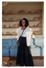 Maxi Skirt Tiered Pleated Flared Hem Casual Daily Gathering Outfit