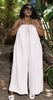 Women's Sleeveless Loose Jumpsuit with Elastic Neckline Design