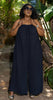 Women's Sleeveless Loose Jumpsuit with Elastic Neckline Design