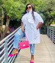 Minimalist Cuffed Sleeves Shirt Dress