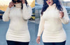 High-Neck Knitted Sweater with Delicate Geometric Pattern for Autumn and Winter