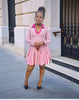 Women's Vertical Stripe Pleated Knitted Dress
