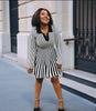 Women's Vertical Stripe Pleated Knitted Dress