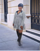 Women's Vertical Stripe Pleated Knitted Dress