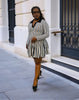 Women's Vertical Stripe Pleated Knitted Dress