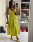 Sleeveless Textured Midi Dress with Fitted Bodice and Flared Skirt