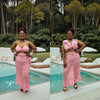 Tropical Print 4-Piece Swimsuit Set for Women | Bikini + Cover-Up + Ruffle Top + Sheer Skirt