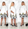Abstract Print Knee-Length Shirt Dress