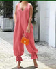 Casual Chic Deep V-Neck Jumpsuit with Gathered Ankles