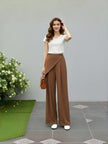 Pants High-Waist Wide-Leg Asym Flap Detail Urban Casual Scene