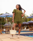 Women's Casual Two-Piece Set with Button-Up Top and Shorts