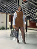 Layered Two-Piece Outfit ，Structured Long-Sleeve Shirt with Sleeveless Overlay Dress