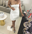 Elegant Strapless Glitter Mini Dress