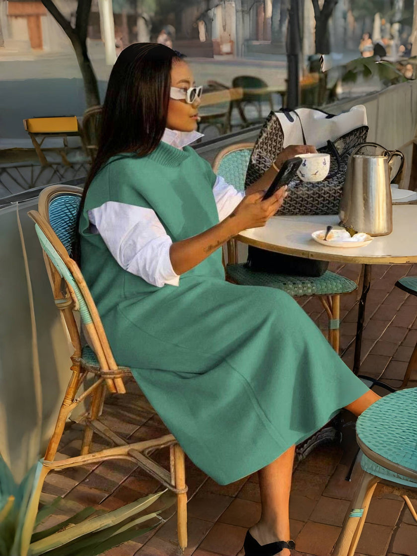 Sleeveless Loose-Fit Dress - Paired with Long-Sleeve Inner Layer Design