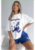 Graphic T-Shirt and Athletic Shorts Set - Casual Sportswear