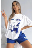 Graphic T-Shirt and Athletic Shorts Set - Casual Sportswear