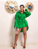 Chic Satin Puff-Sleeve Top and Tie-Waist  Shirt